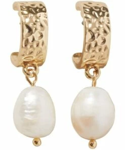 Seed Heritage Small Molten Pearl Hoop in Gold