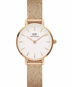 Daniel Wellington Petite Pressed Melrose 24mm Rose Gold Stainless Steel Mesh Watch