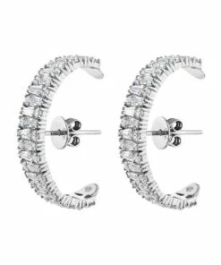 Sally Skoufis Culture Man-Made White Diamond Earrings