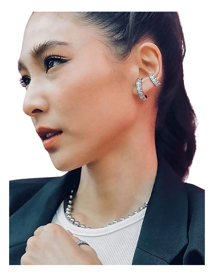 Sally Skoufis Culture Man-Made White Diamond Ear Cuff 2 Sally Skoufis Culture Man-Made White Diamond Ear Cuff - Image 2