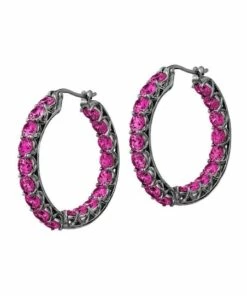 Sally Skoufis Luxe Grande Man-Made Ruby Earrings