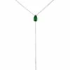 Sally Skoufis Pear Emerald Drop Necklace