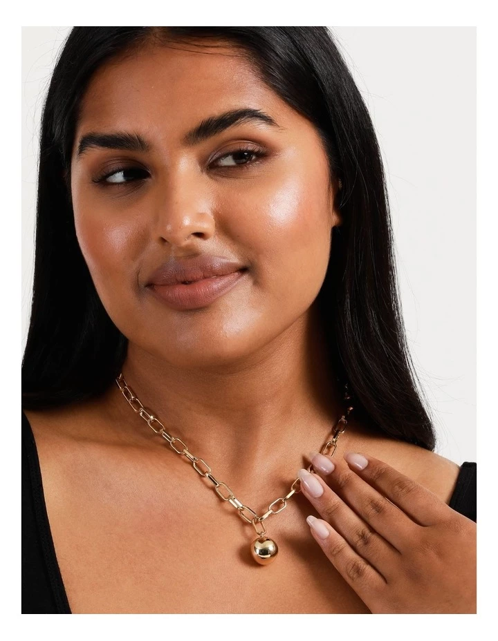 Piper Ball Charm Gold Necklace 4 Piper Ball Charm Gold Necklace - Image 4