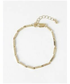 Piper Rectangle Gold Link Bracelet
