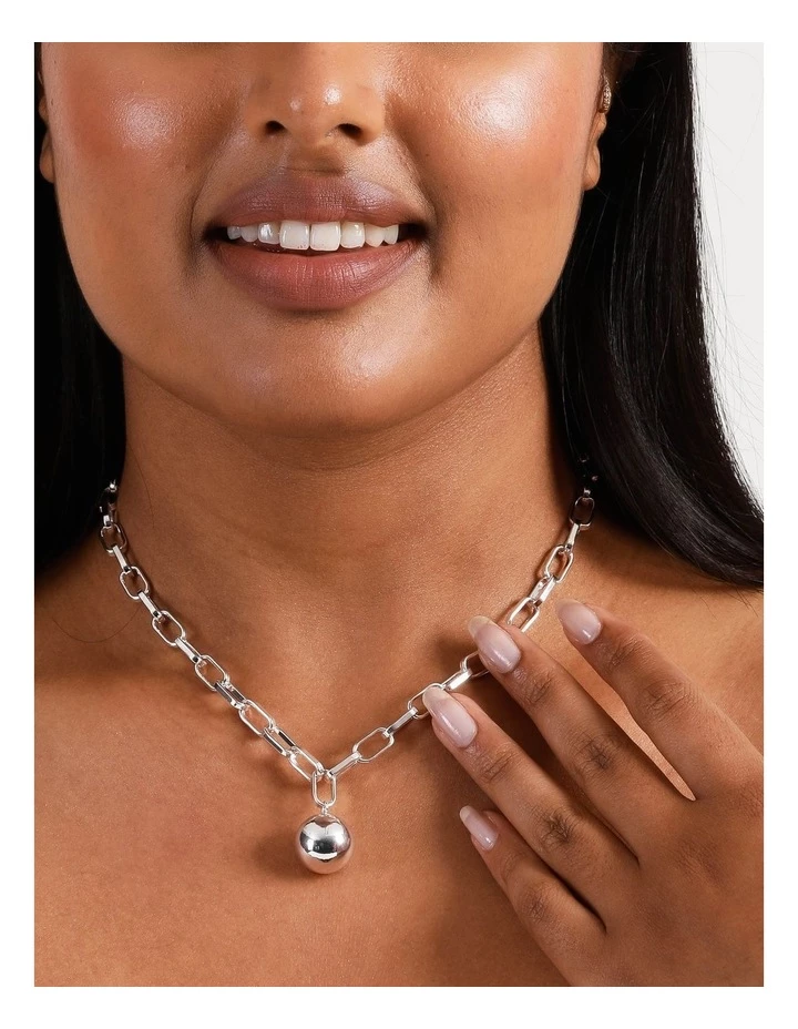 Piper Silver Ball Charm Necklace 4 Piper Silver Ball Charm Necklace - Image 4