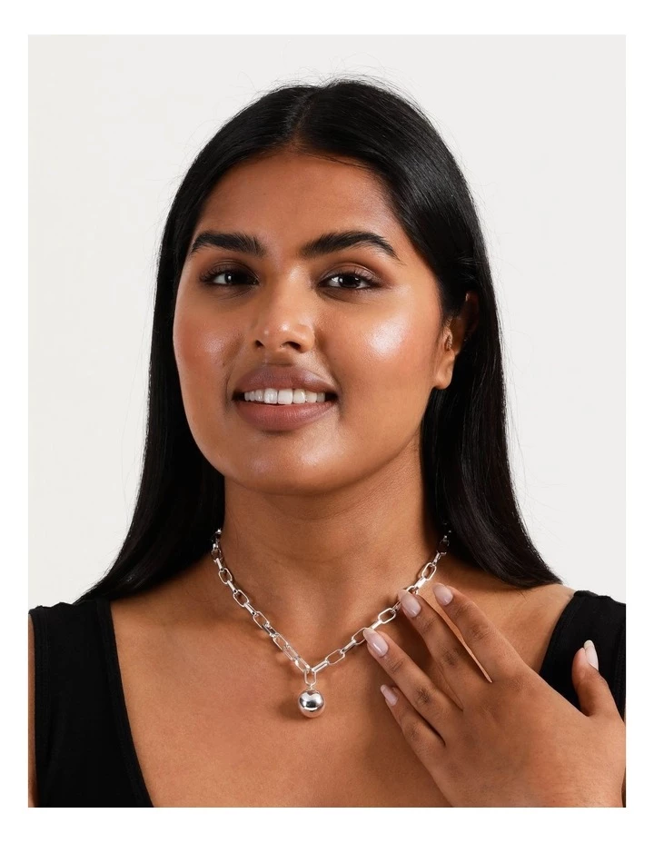 Piper Silver Ball Charm Necklace 5 Piper Silver Ball Charm Necklace - Image 5