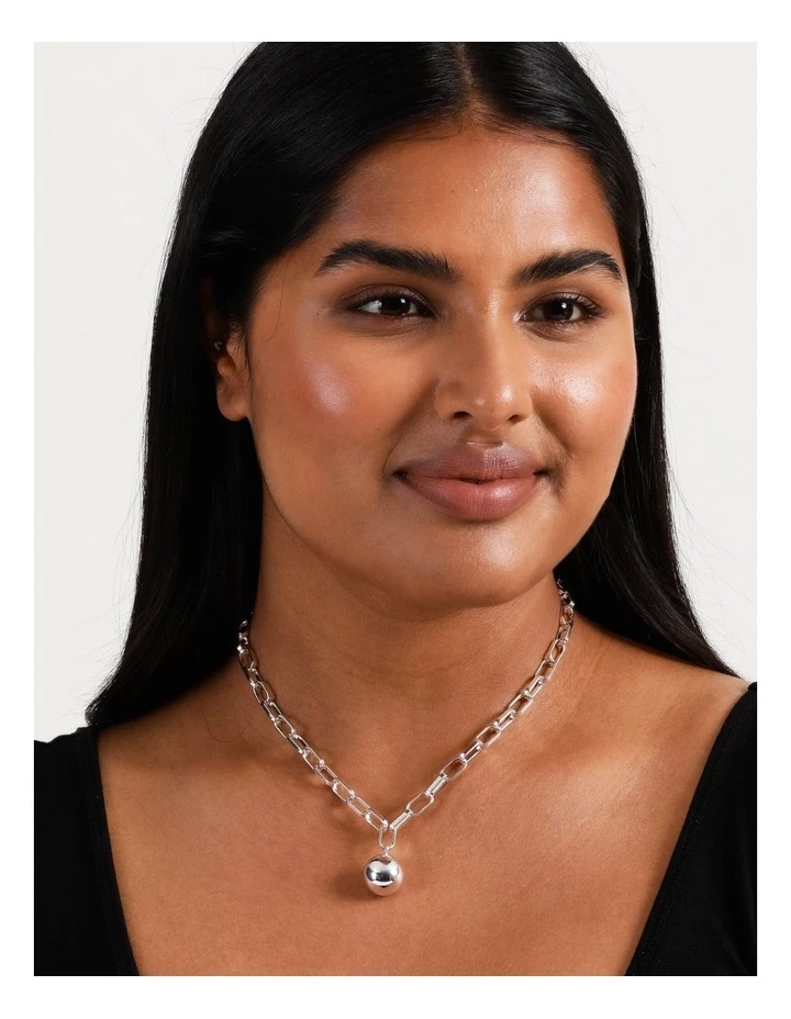 Piper Silver Ball Charm Necklace 6 Piper Silver Ball Charm Necklace - Image 6