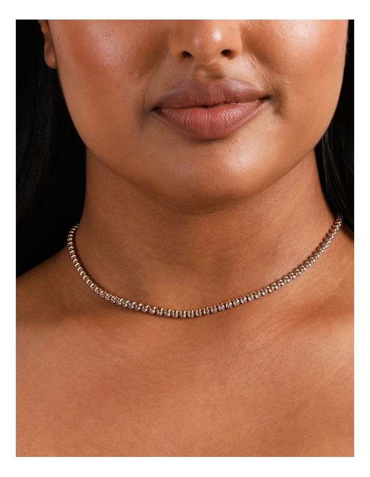 Piper Gold Tennis Necklace 4 Piper Gold Tennis Necklace - Image 4