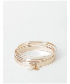 Piper Charm Rose Gold Bangle Set