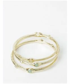 Piper Stone Gold/Mint Bangle Set