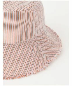 Piper Rust Stripe Bucket Summer Hat -RAY-BAN Online Store 864268120 878376430 3 720x928