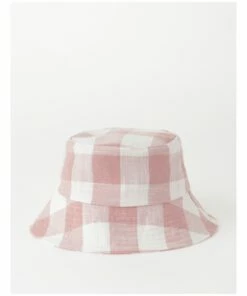 Piper Blush Gingham Bucket Summer Hat