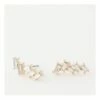 Wayne Cooper Abstract Baguette Gold Stud Earring