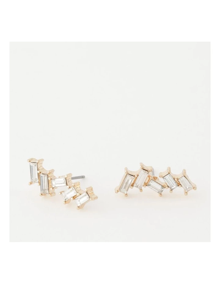 Wayne Cooper Abstract Baguette Gold Stud Earring 1 Wayne Cooper Abstract Baguette Gold Stud Earring