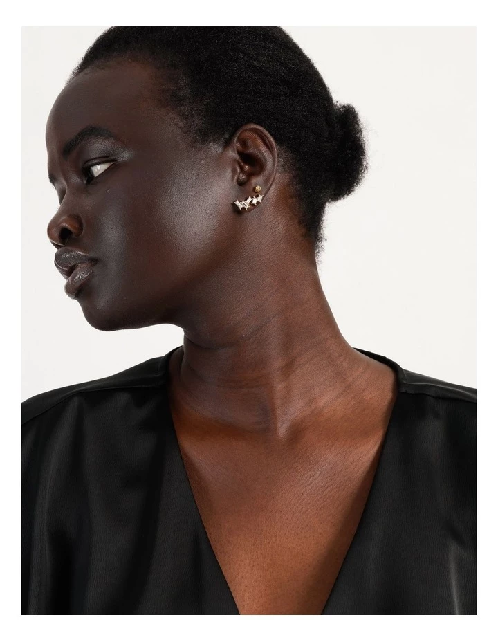 Wayne Cooper Abstract Baguette Gold Stud Earring 3 Wayne Cooper Abstract Baguette Gold Stud Earring - Image 3