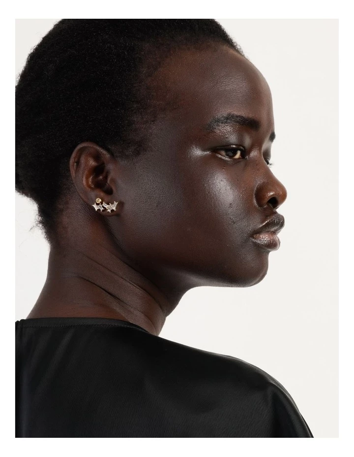 Wayne Cooper Abstract Baguette Gold Stud Earring 4 Wayne Cooper Abstract Baguette Gold Stud Earring - Image 4