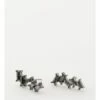 Wayne Cooper Abstract Baguette Dark Gunmetal Stud Earring