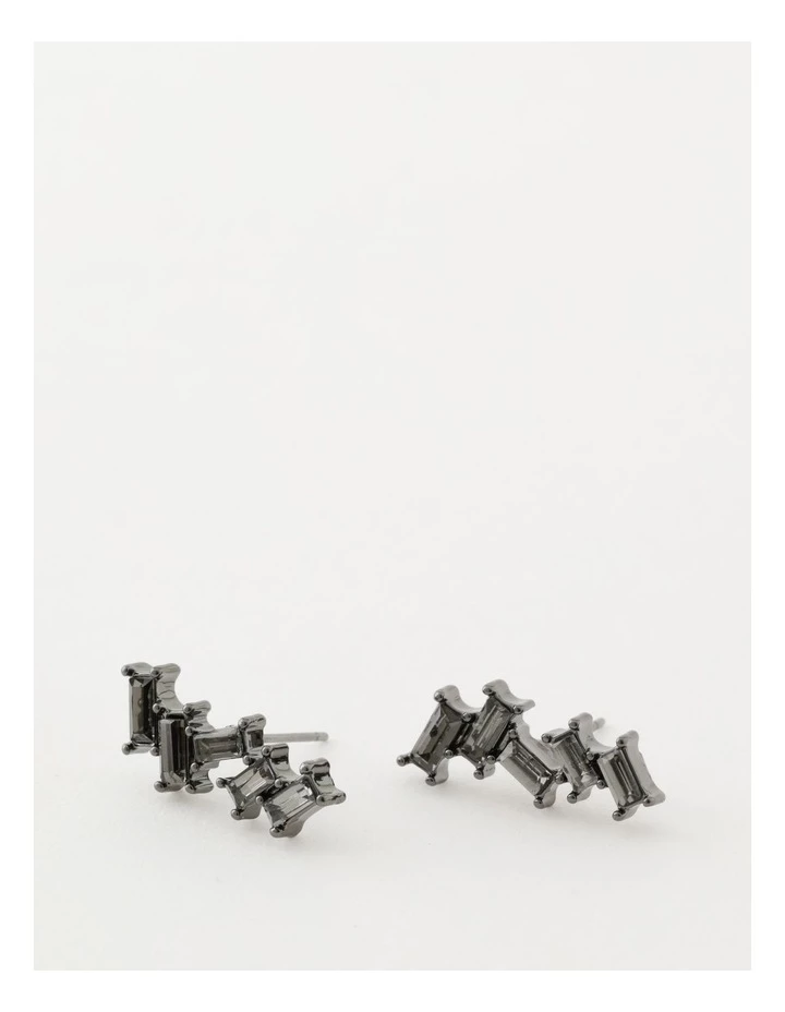 Wayne Cooper Abstract Baguette Dark Gunmetal Stud Earring 1 Wayne Cooper Abstract Baguette Dark Gunmetal Stud Earring