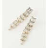 Wayne Cooper Tiered Baguette Gold/Clear Drop Earring