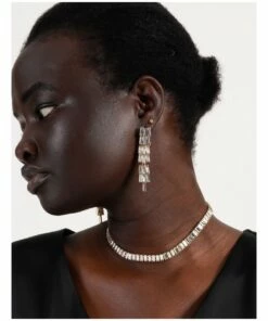 Wayne Cooper Tiered Baguette Gold/Clear Drop Earring -RAY-BAN Online Store 864269740 4 720x928