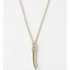 Wayne Cooper Metal Horn Oxidized Gold Pendant Necklace