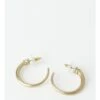 Wayne Cooper Metal Horn Oxidized Gold Hoop Earring