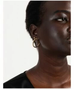 Wayne Cooper Metal Horn Oxidized Gold Hoop Earring -RAY-BAN Online Store 864271090 4 720x928