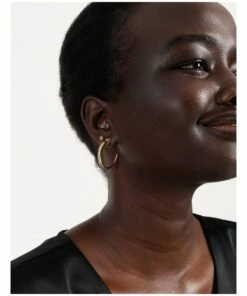 Wayne Cooper Metal Horn Oxidized Gold Hoop Earring -RAY-BAN Online Store 864271090 6 720x928