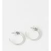 Wayne Cooper Metal Horn Oxidised Silver Hoop Earring