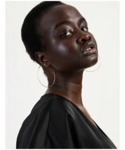 Wayne Cooper Large Oxidised Gold Hoop Earring -RAY-BAN Online Store 864271270 2 720x928