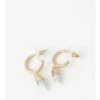 Wayne Cooper Horn Worn Gold Drop Hoop Earring
