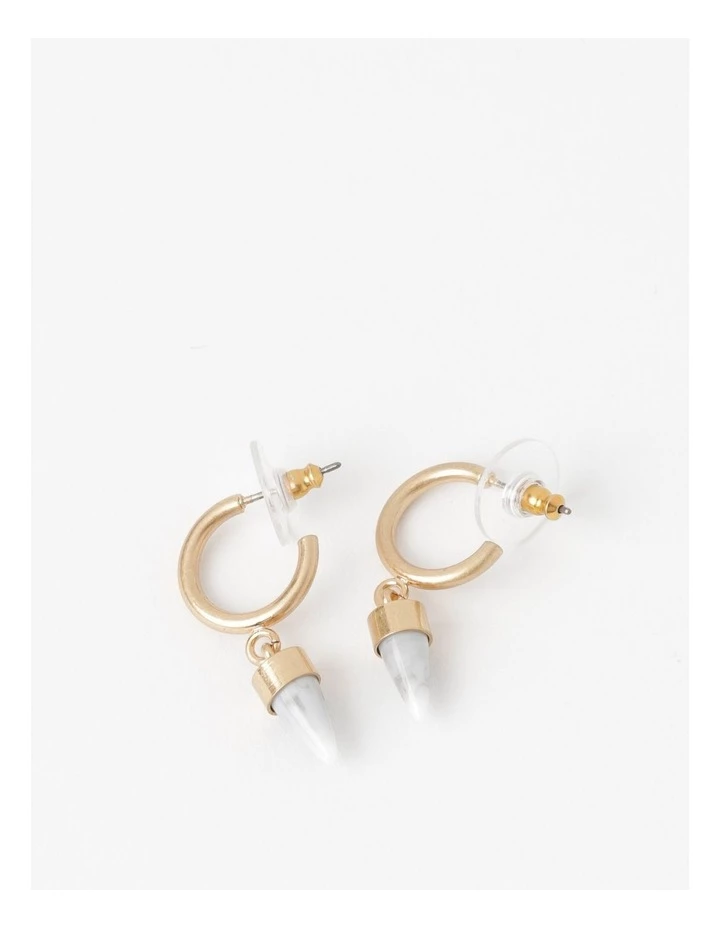 Wayne Cooper Horn Worn Gold Drop Hoop Earring 1 Wayne Cooper Horn Worn Gold Drop Hoop Earring