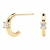 PDPAOLA White Solitary 18ct Gold Plated Earrings