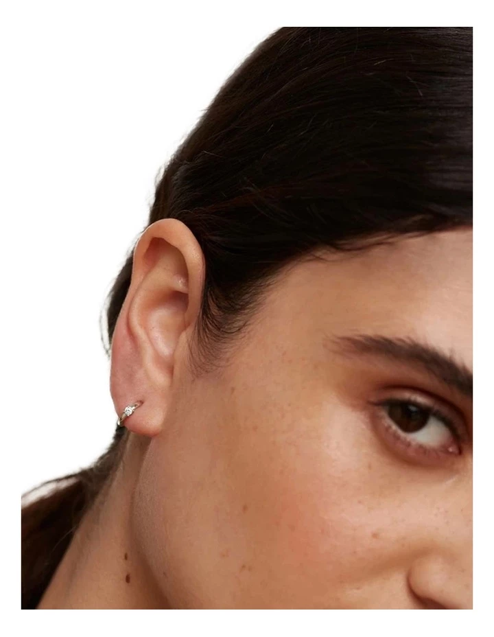 PDPAOLA White Solitary 925 Sterling Silver Earrings 3 PDPAOLA White Solitary 925 Sterling Silver Earrings - Image 3