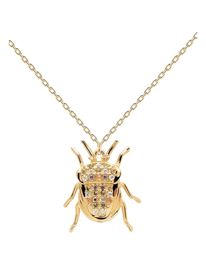PDPAOLA Luck Beetle Amulet 18ct Gold Plated Necklace 1 PDPAOLA Luck Beetle Amulet 18ct Gold Plated Necklace