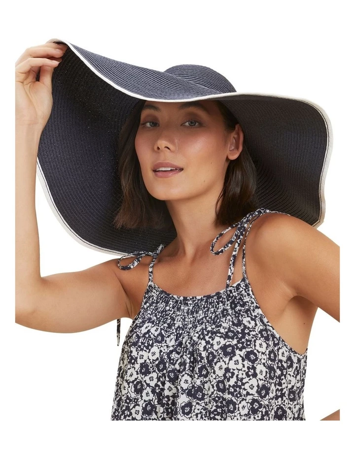 Seed Heritage Contrast Edge Deep Navy/White Sun Hat 2 Seed Heritage Contrast Edge Deep Navy/White Sun Hat - Image 2
