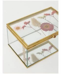 Heritage Cadia Medium Flower Jewellery Box 7x10.5x15cm in Clear/Gold -RAY-BAN Online Store 865787590 3 720x928