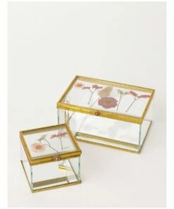 Heritage Cadia Medium Flower Jewellery Box 7x10.5x15cm in Clear/Gold -RAY-BAN Online Store 865787590 4 720x928