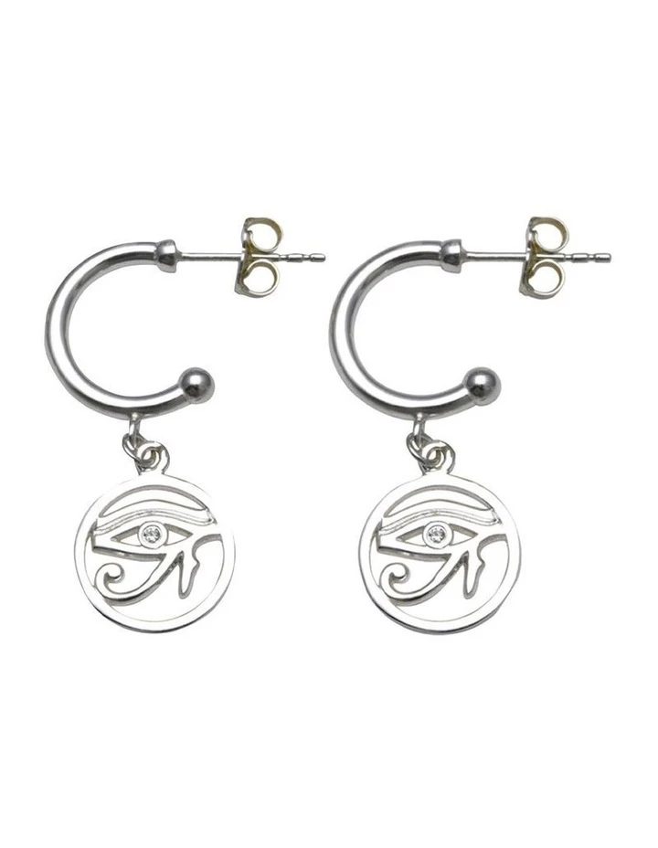 Von Treskow Eye Of Horus Open Hoop Silver Stud Earring 1 Von Treskow Eye Of Horus Open Hoop Silver Stud Earring