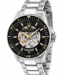 Maserati Sfida Automatic Skeleton Silver Watch