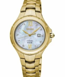 Seiko Ladies Coutura Diamond Mop Gold Solar Watch