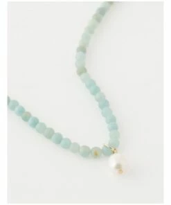 Piper Bead And Freshwater Pearl Green Necklace