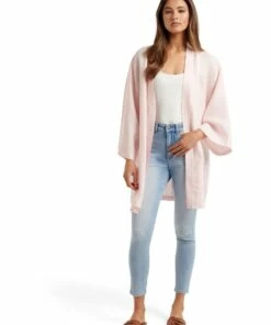 Forever New Leona Casual Linen Kimono Plastic Pink