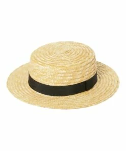 Forever New Celia Classic Natural Black Boater Hat