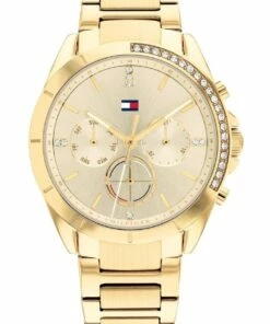 Tommy Hilfiger Kennedy Ip Gold Steel Ladies Champagne Chronograph Watch