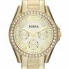 Fossil Riley Chronograph Gold Watch ES3203
