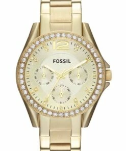 Fossil Riley Chronograph Gold Watch ES3203