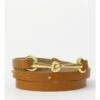 Piper Skinny Horsebit Tan Belt