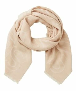 Seed Heritage Jacquard Logo Champagne Beige Wrap Scarf