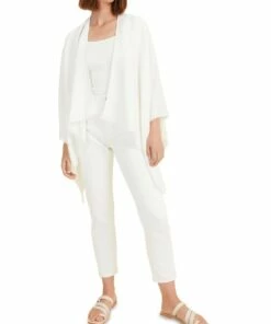 Seed Heritage Linen Blend Poncho French Vanilla